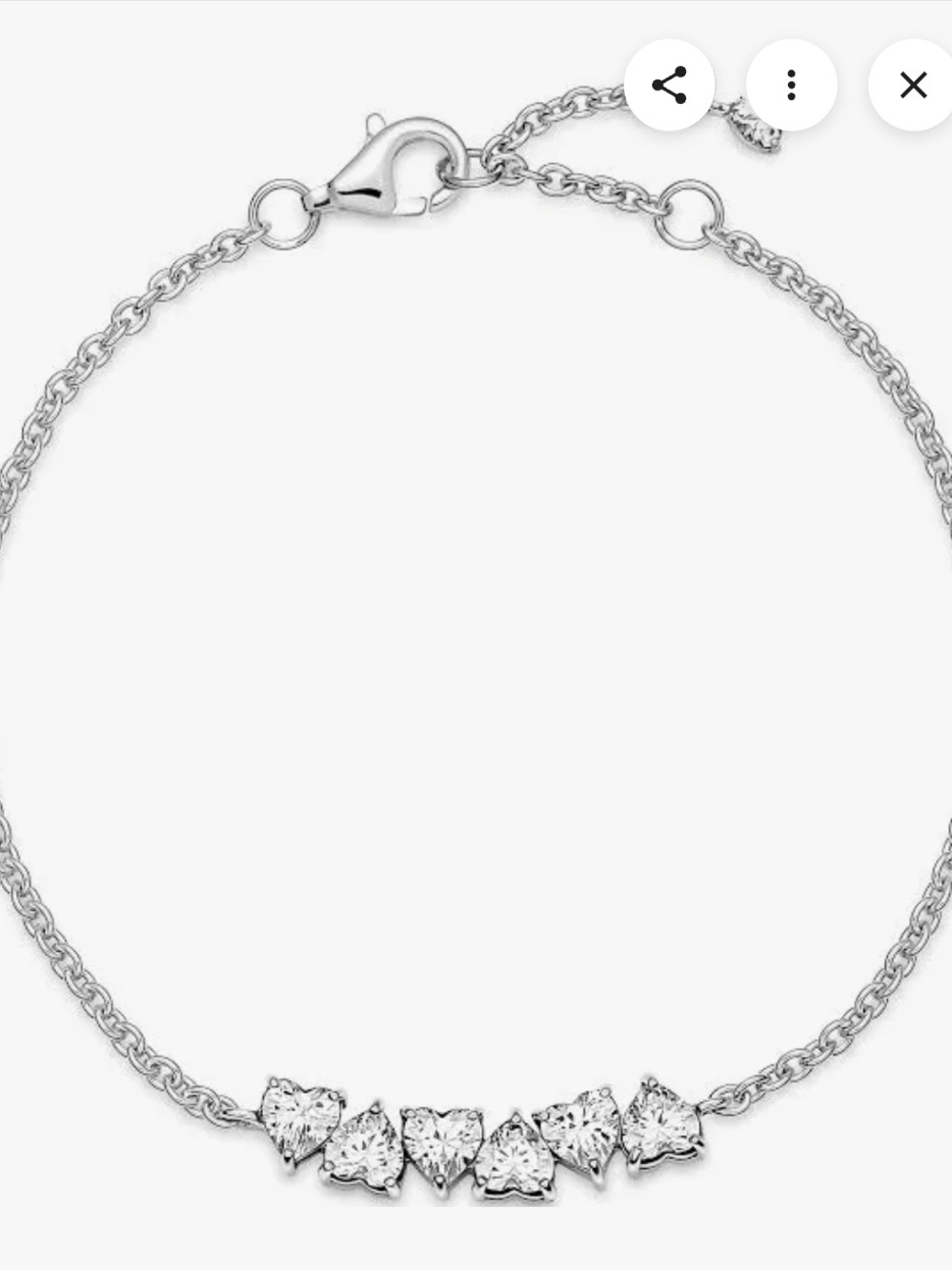 RETIRED Pandora Silver Bracelet- ENDLESS HEARTS- 6.3"